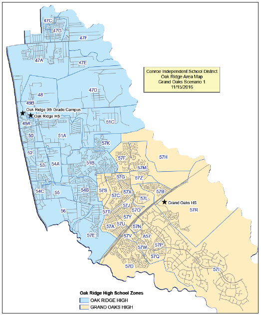 Conroe ISD Grand Oaks High School Zones