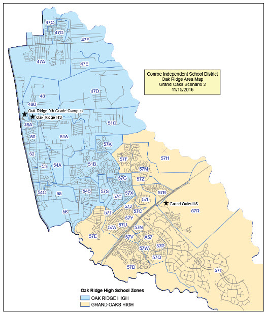 Conroe ISD Grand Oaks High School Zones