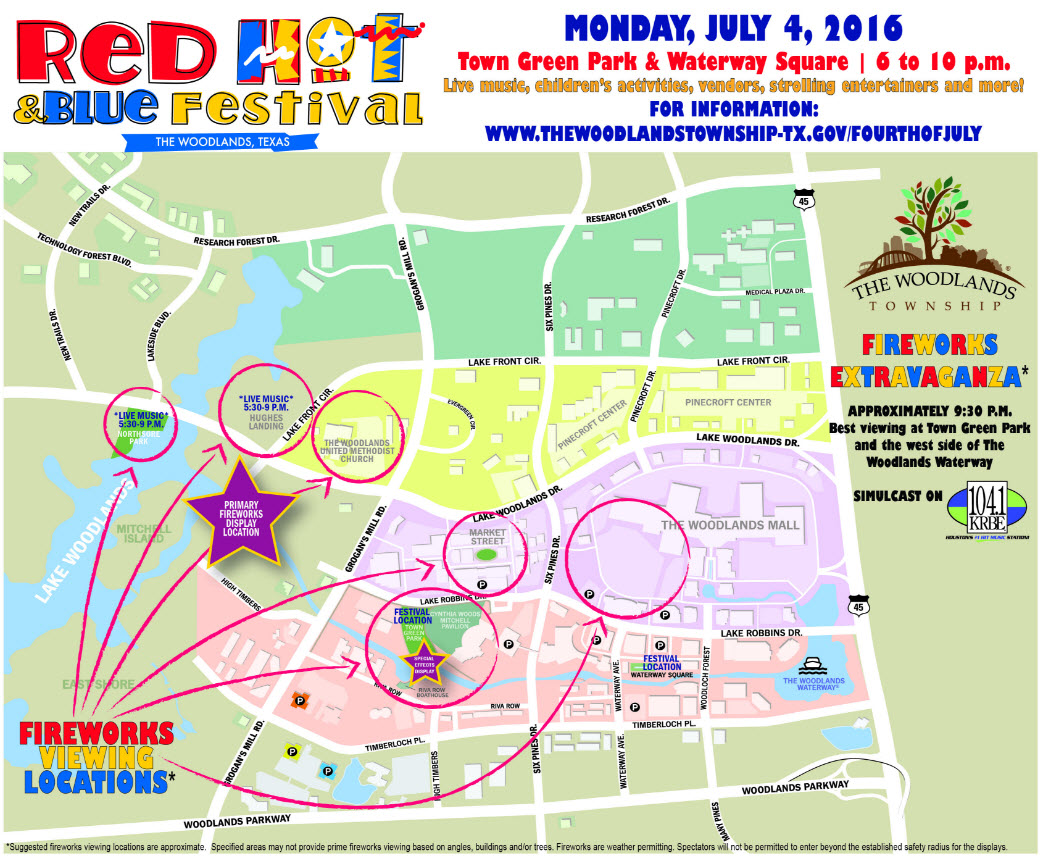 The Woodlands fireworks 2016 - DiamondHomesRealty